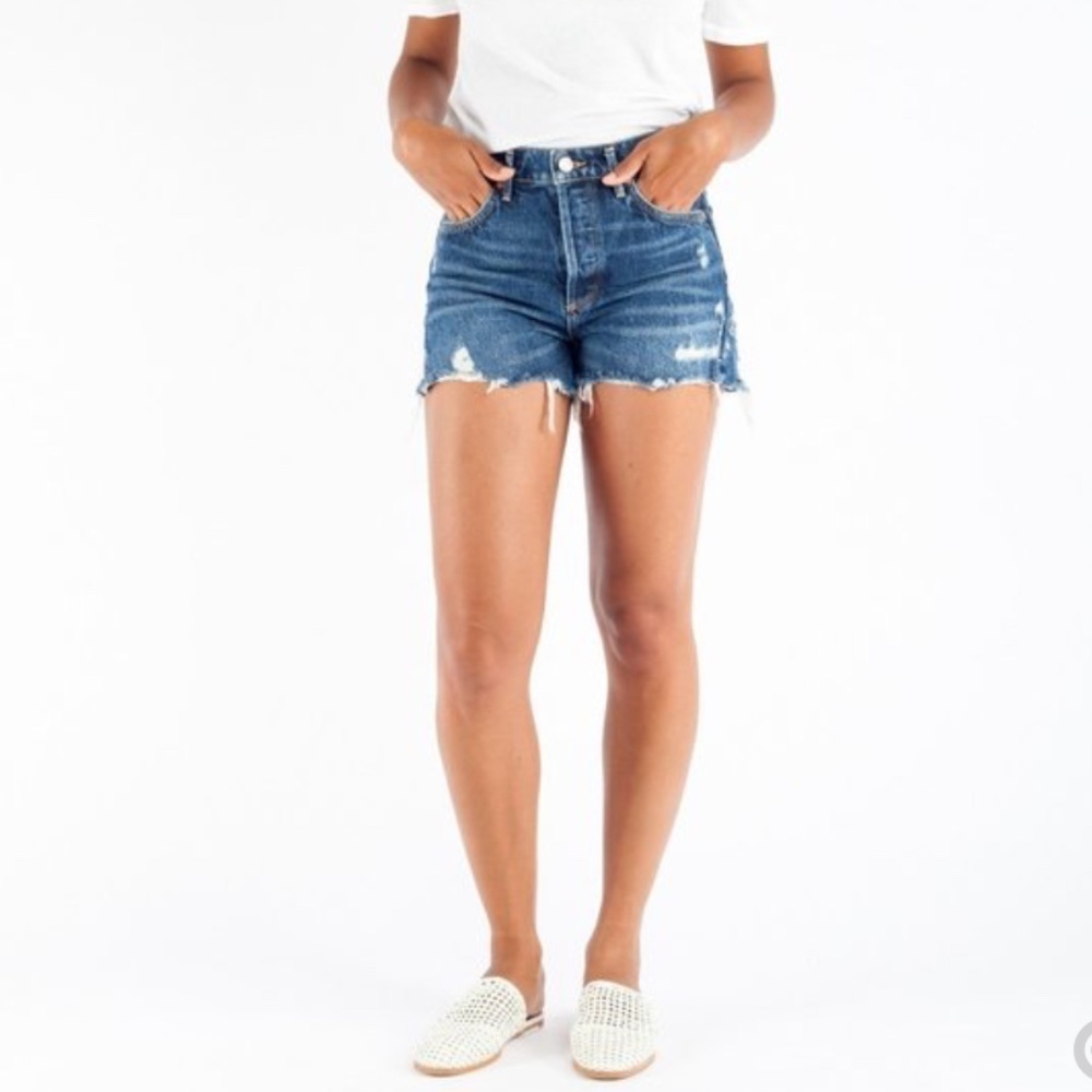 NWT AGOLDE JADEN HIGH RISE CUT  OFF DENIM SHORTS - 24